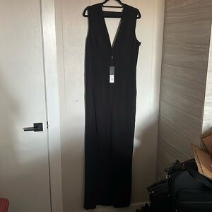 NWT Halston Heritage black formal jumpsuit, size 14